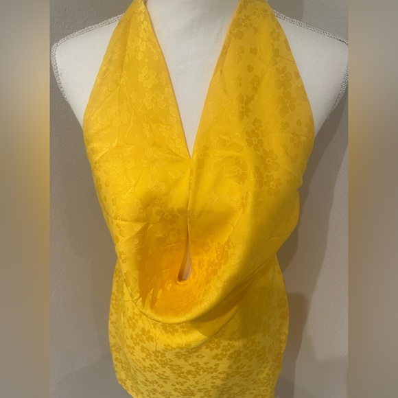Ronny Kobo Marisa Halter Mini Dress in Lemon Size Medium - Picture 7 of 10